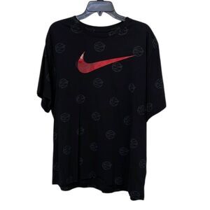 The Nike Tee Black Swoosh Logo Basketball Graphic T-Shirt Mens Size XXL